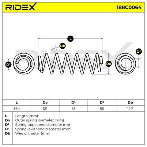Ridex 188C0064 Coil Spring, photo 3