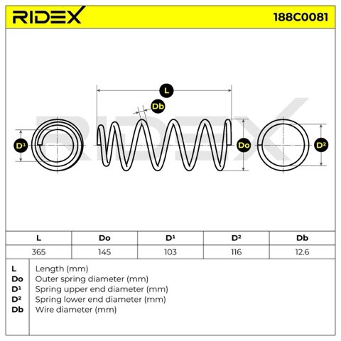Ridex 188C0081 Coil Spring, photo 2