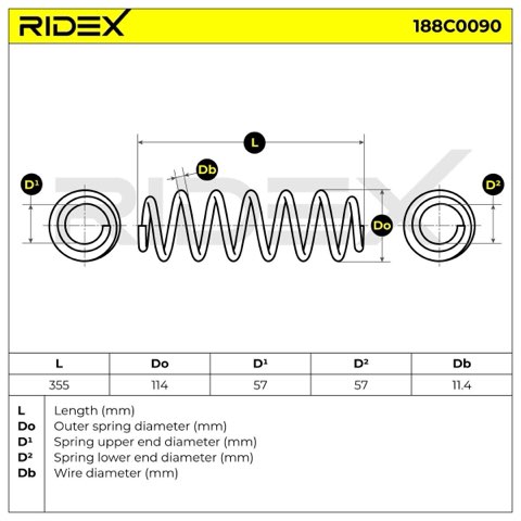Ridex 188C0090 Coil Spring, photo 3