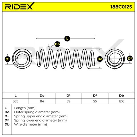 Ridex 188C0125 Coil Spring, photo 3