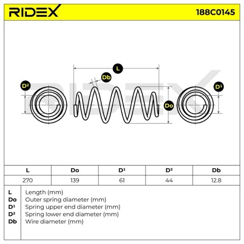 Ridex 188C0145 Coil Spring, photo 2