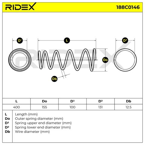 Ridex 188C0146 Coil Spring, photo 3