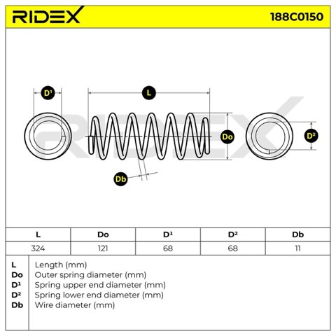 Ridex 188C0150 Coil Spring, photo 3
