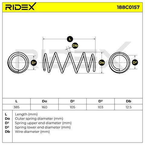 Ridex 188C0157 Coil Spring, photo 3
