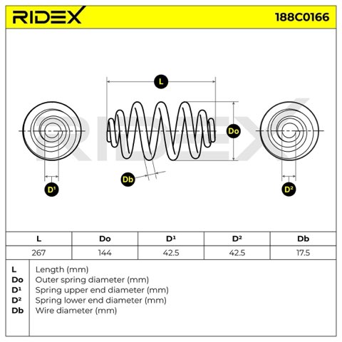 Ridex 188C0166 Coil Spring, photo 3