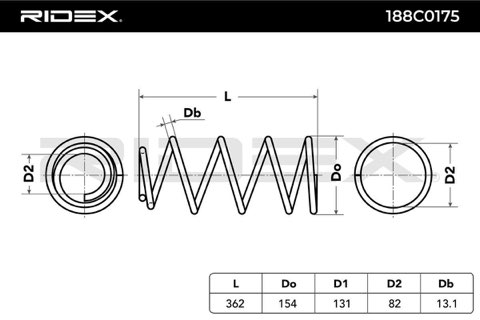 Ridex 188C0175 Coil Spring, photo 2