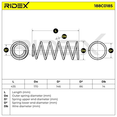 Ridex 188C0185 Coil Spring, photo 3