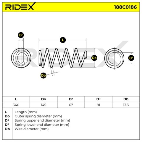 Ridex 188C0186 Coil Spring, photo 3