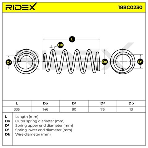 Ridex 188C0230 Coil Spring, photo 3