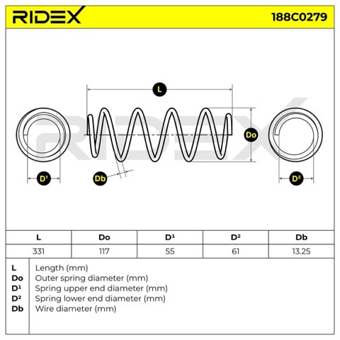 Ridex 188C0279 Coil Spring, photo 3