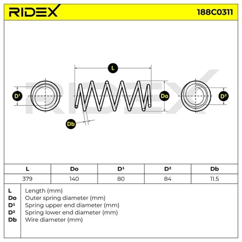 Ridex 188C0311 Coil Spring, photo 3