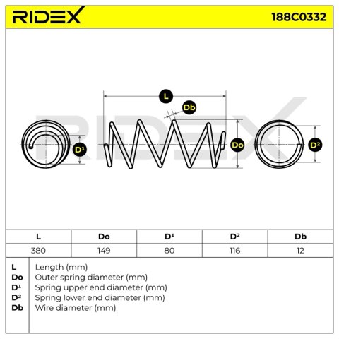 Ridex 188C0332 Coil Spring, photo 3