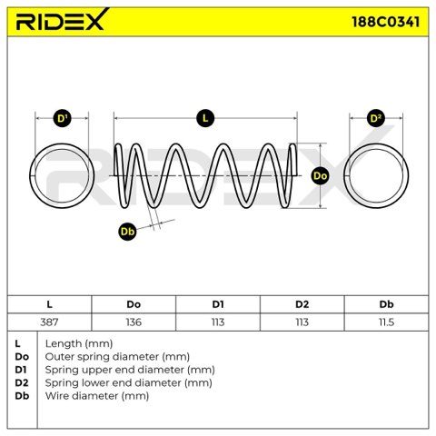 Ridex 188C0341 Coil Spring, photo 3