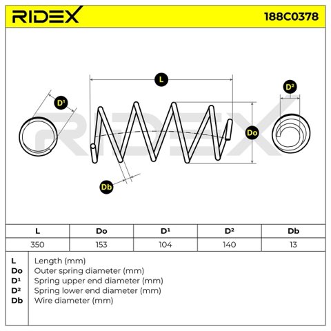 Ridex 188C0378 Coil Spring, photo 2