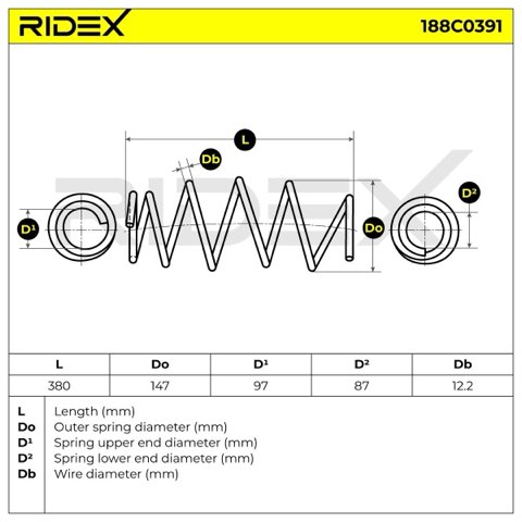 Ridex 188C0391 Coil Spring, photo 3