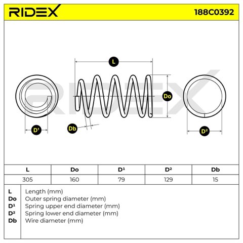 Ridex 188C0392 Coil Spring, photo 3