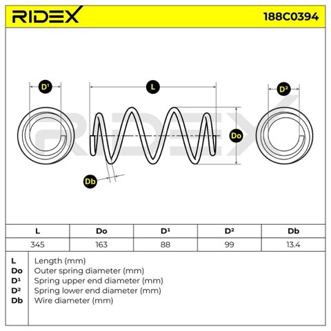 Ridex 188C0394 Coil Spring, photo 3