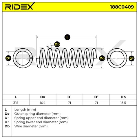 Ridex 188C0409 Coil Spring, photo 3