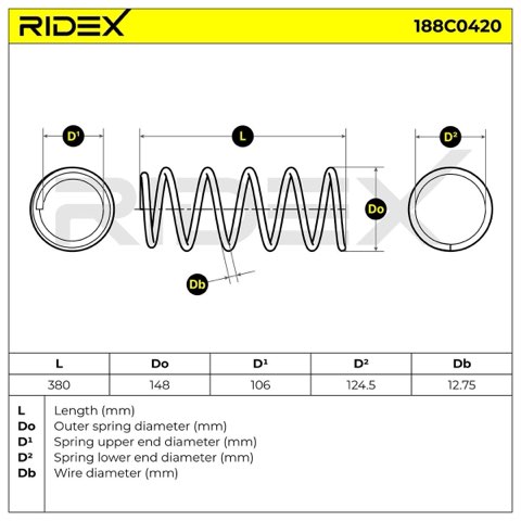 Ridex 188C0420 Coil Spring, photo 3