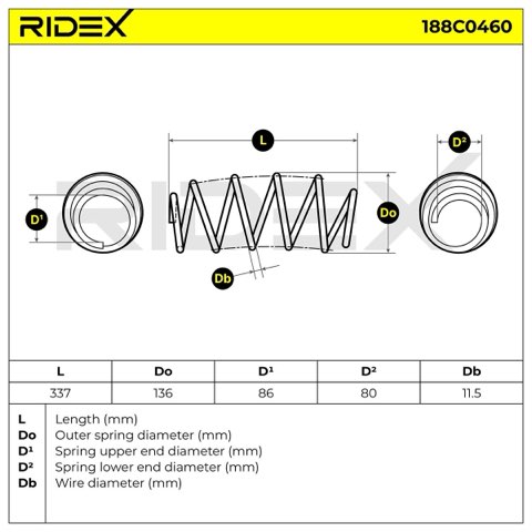Ridex 188C0460 Coil Spring, photo 3