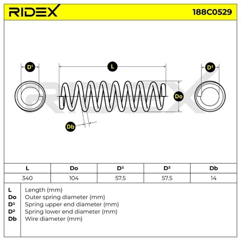 Ridex 188C0529 Coil Spring, photo 3