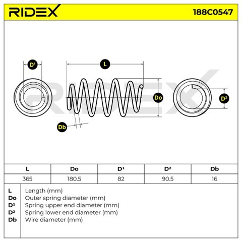 Ridex 188C0547 Coil Spring, photo 3