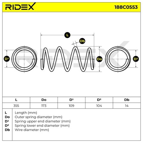 Ridex 188C0553 Coil Spring, photo 3