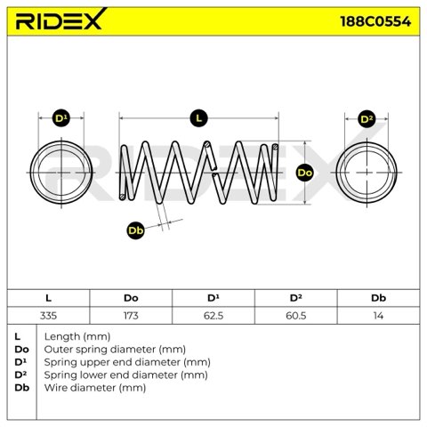 Ridex 188C0554 Coil Spring, photo 3