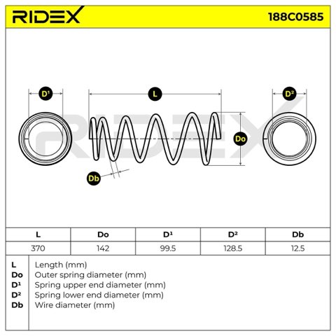 Ridex 188C0585 Coil Spring, photo 3
