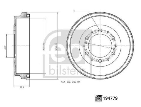 Febi Bilstein 194779 Brake Drum