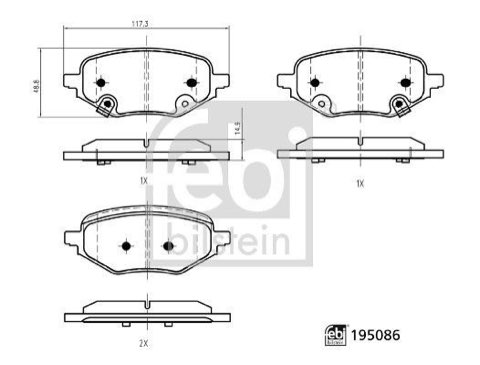 Febi Bilstein 195086 Brake Pad Set