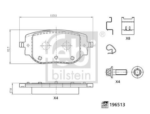 Febi Bilstein 196513 Brake Pad Set