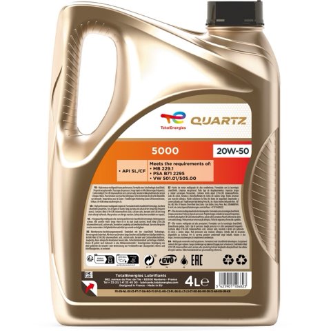 TotalEnergies Quartz 5000 213672 Engine Oil — 4L, photo 2