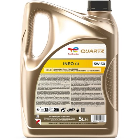 TotalEnergies Quartz Ineo C1 214104 Engine Oil — 5L, photo 2