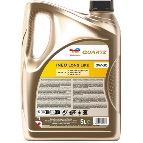 TotalEnergies Quartz Ineo Long Life 214225 Engine Oil — 5L 0W-30, photo 2