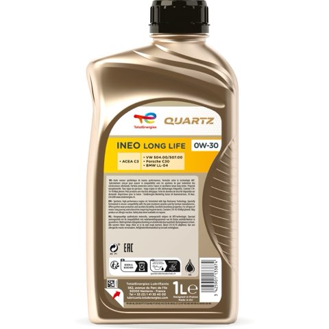 TotalEnergies Quartz Ineo Long Life 216246 Engine Oil — 1L 0W-30, photo 2