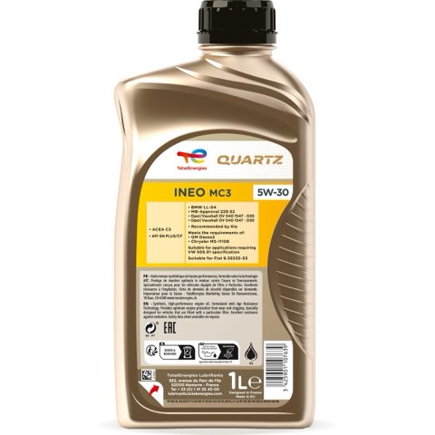 TotalEnergies Quartz Ineo MC3 2166254 Engine Oil — 1L 5W-30, photo 2