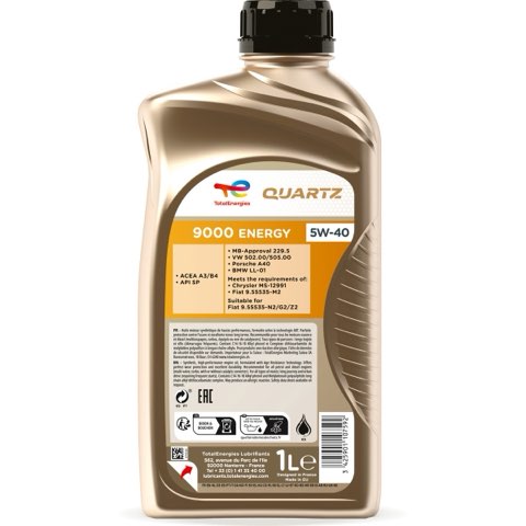 TotalEnergies Quartz 9000 Energy 2198276 Engine Oil — 1L 5W-40, photo 2