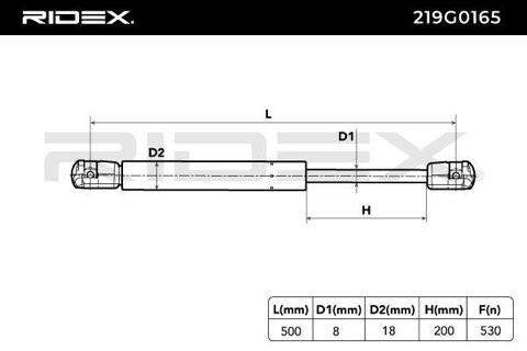 Ridex 219G0165 Tailgate Strut, photo 3