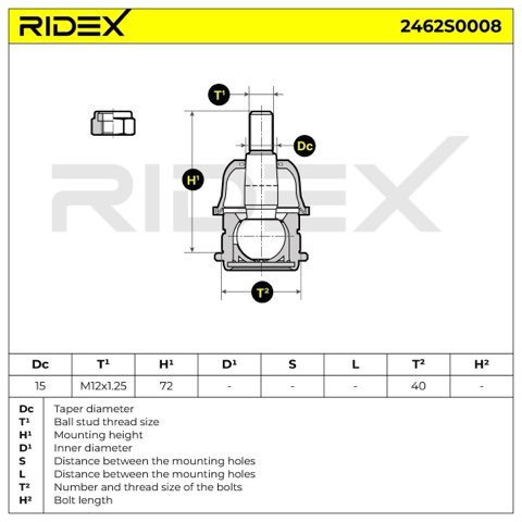 Ridex 2462S0008 Ball Joint, photo 3
