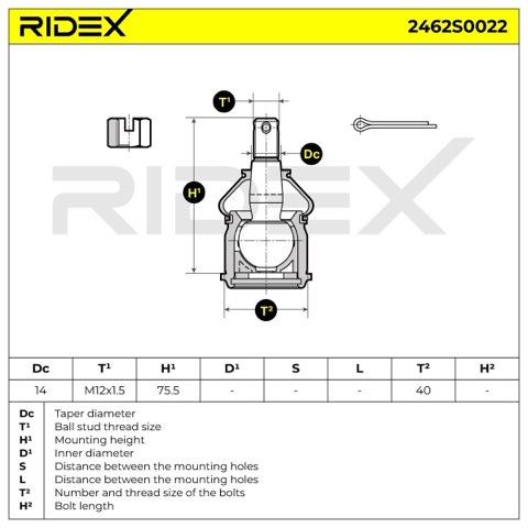 Ridex 2462S0022 Ball Joint, photo 2