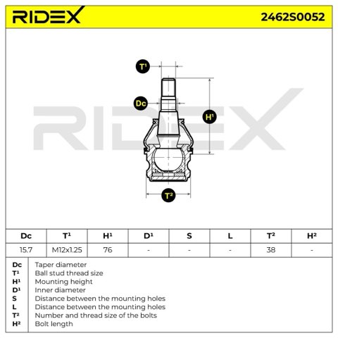Ridex 2462S0052 Ball Joint, photo 3