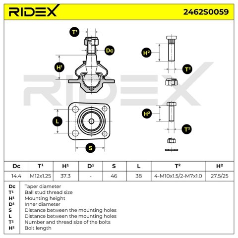 Ridex 2462S0059 Ball Joint, photo 2
