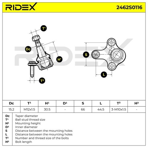 Ridex 2462S0116 Ball Joint, photo 2