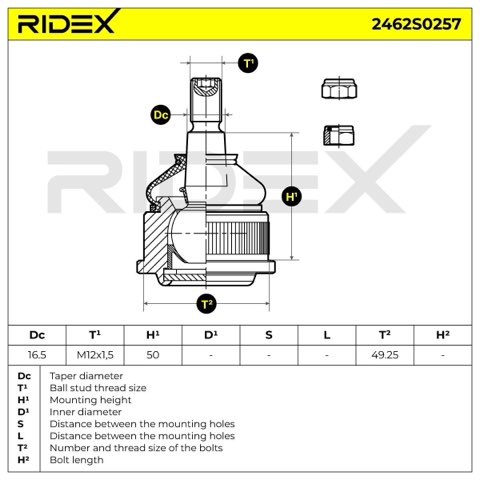 Ridex 2462S0257 Ball Joint, photo 3