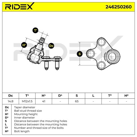 Ridex 2462S0260 Ball Joint, photo 2