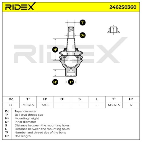 Ridex 2462S0360 Ball Joint, photo 3