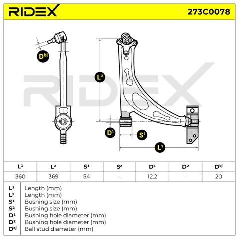 Ridex 273C0078 Suspension Arm, photo 3