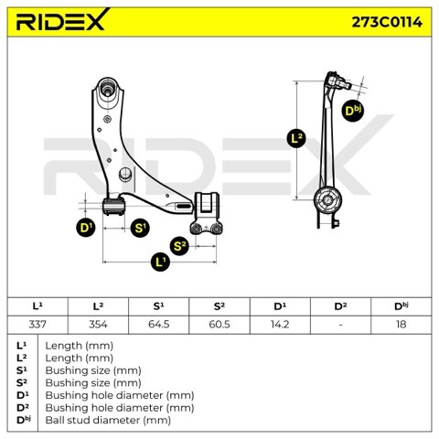 Ridex 273C0114 Suspension Arm, photo 3
