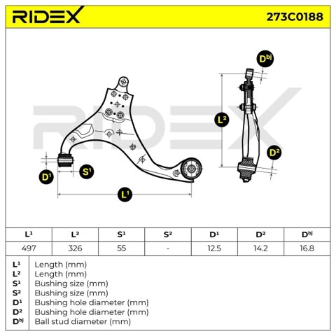 Ridex 273C0188 Suspension Arm, photo 3